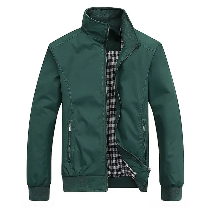 Spring Autumn Casual Solid Fashion Slim Bomber Jacket Men Overcoat Men's Jacket