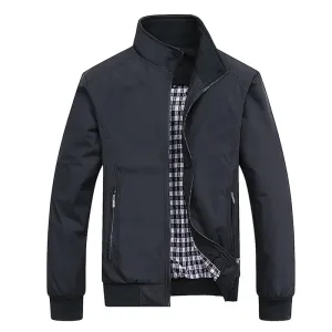 Spring Autumn Casual Solid Fashion Slim Bomber Jacket Men Overcoat Men's Jacket