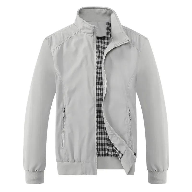 Spring Autumn Casual Solid Fashion Slim Bomber Jacket Men Overcoat Men's Jacket