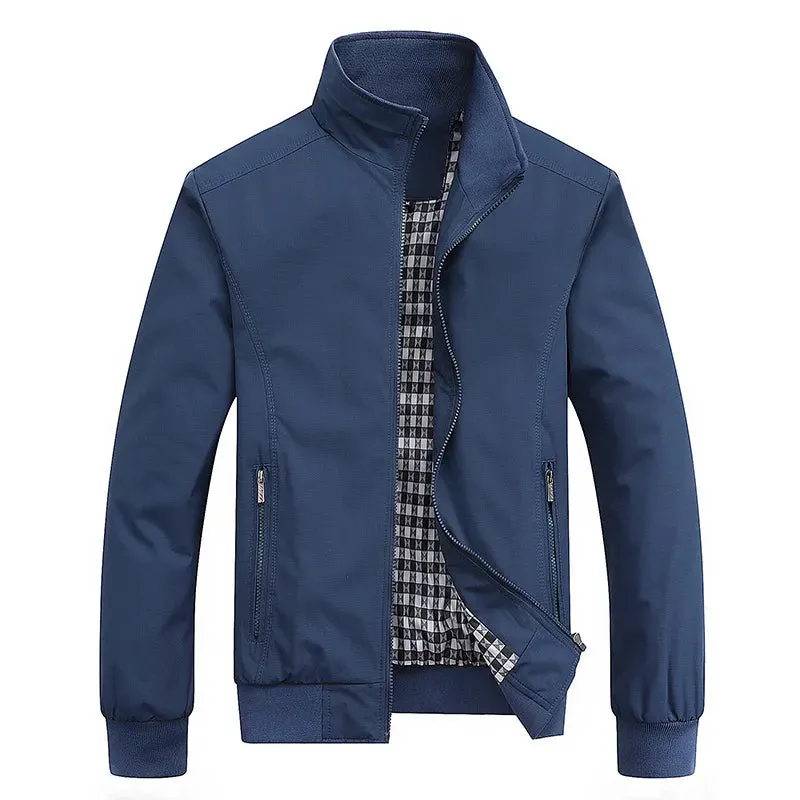 Spring Autumn Casual Solid Fashion Slim Bomber Jacket Men Overcoat Men's Jacket