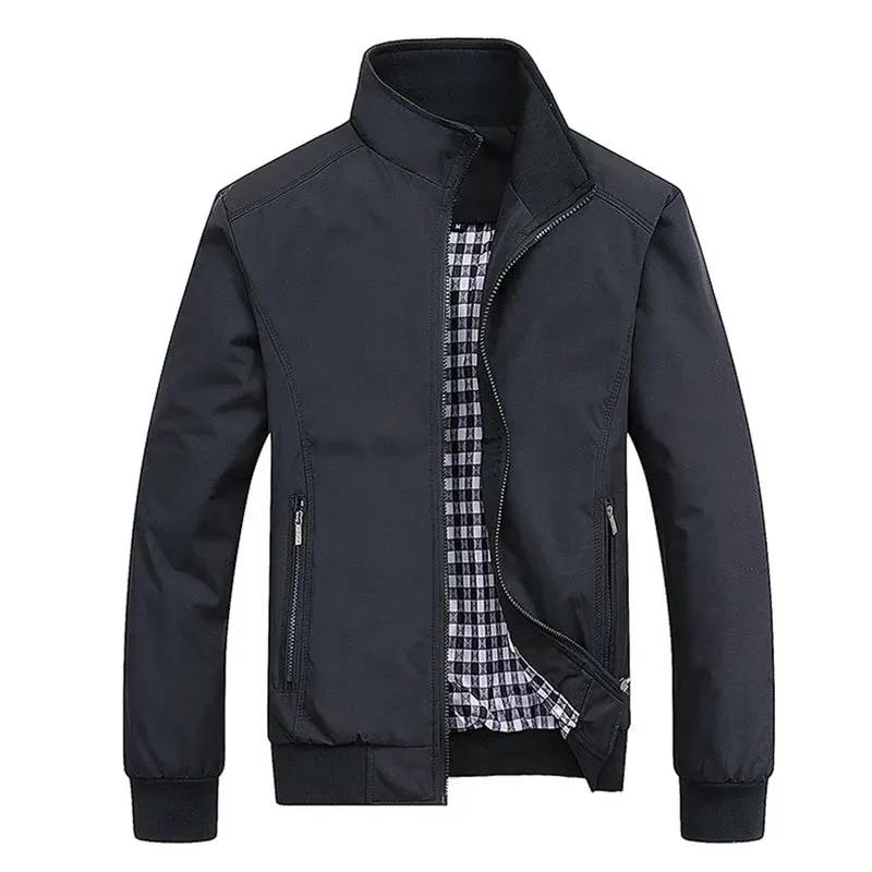 Spring Autumn Casual Solid Fashion Slim Bomber Jacket Men Overcoat Men's Jacket
