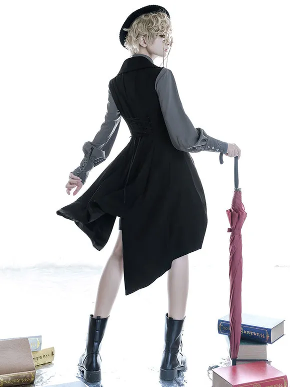 Steampunk Lolita Coats Black Polyester Overcoat Coat Lolita Outwears
