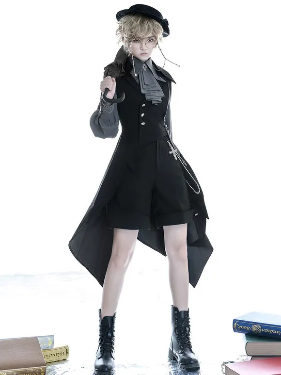 Steampunk Lolita Coats Black Polyester Overcoat Coat Lolita Outwears