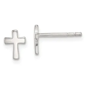 Sterling Silver Cross Mini Post Earrings