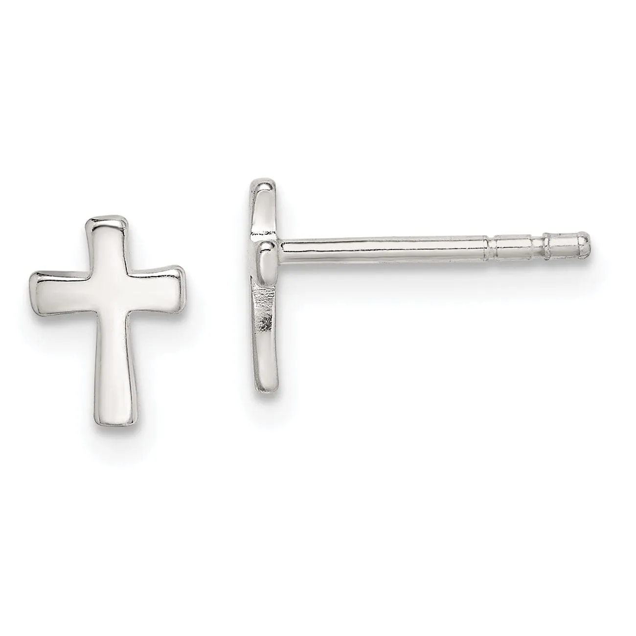 Sterling Silver Cross Mini Post Earrings