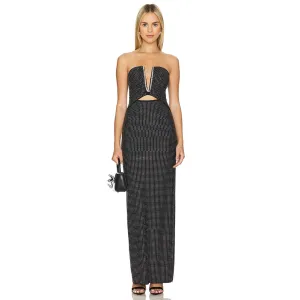 Strapless Sleeveless Diaphanous Maxi Bandage Dress HL9953