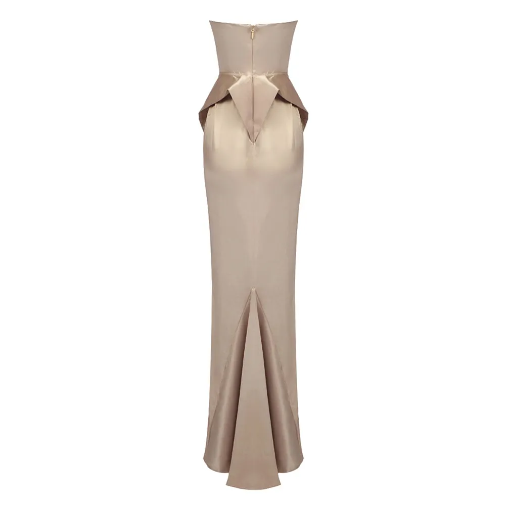 Strapless Sleeveless Distinctive Maxi Bodycon Dress BD2446