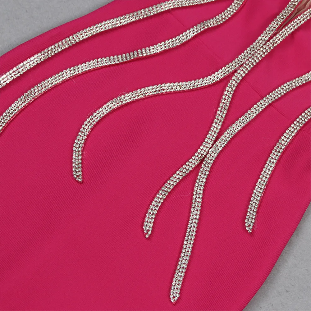 Strapless Sleeveless Fishtail Maxi Bandage Dress HL9557