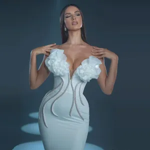 Strapless Sleeveless Fishtail Maxi Bandage Dress HL9557