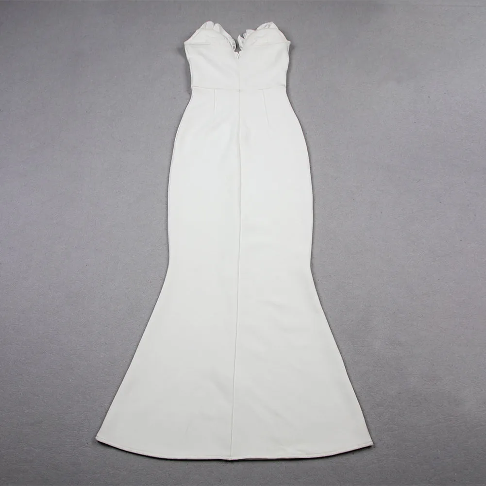 Strapless Sleeveless Fishtail Maxi Bandage Dress HL9557