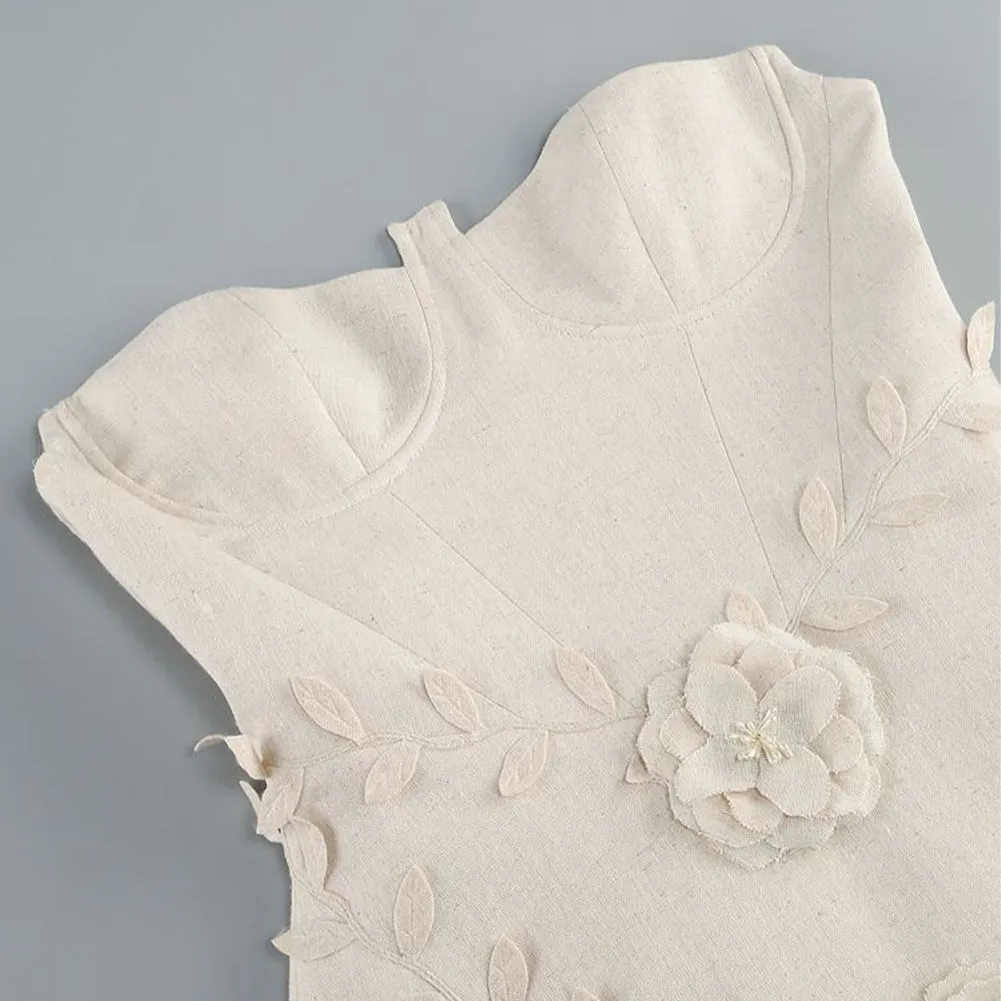 Strapless Sleeveless Simulation Flowers Mini Dress ZNSBA1098