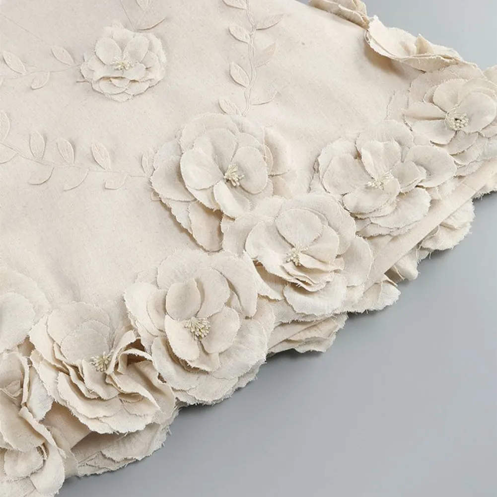 Strapless Sleeveless Simulation Flowers Mini Dress ZNSBA1098