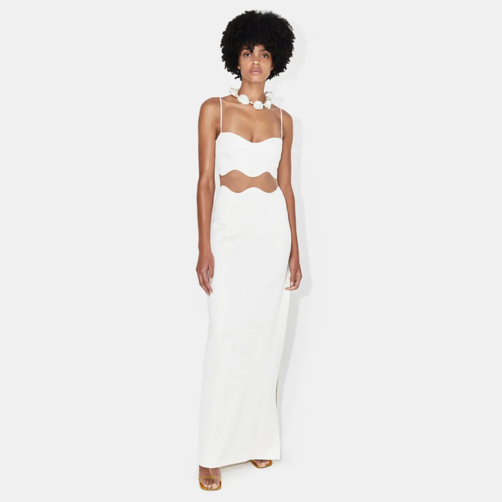 Strappy Sleeveless Side Slit Maxi Bodycon Dress BD2440