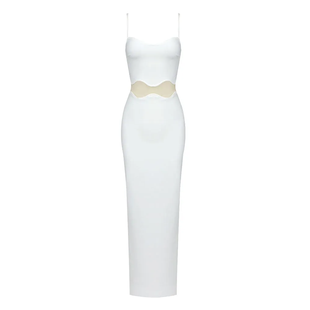 Strappy Sleeveless Side Slit Maxi Bodycon Dress BD2440