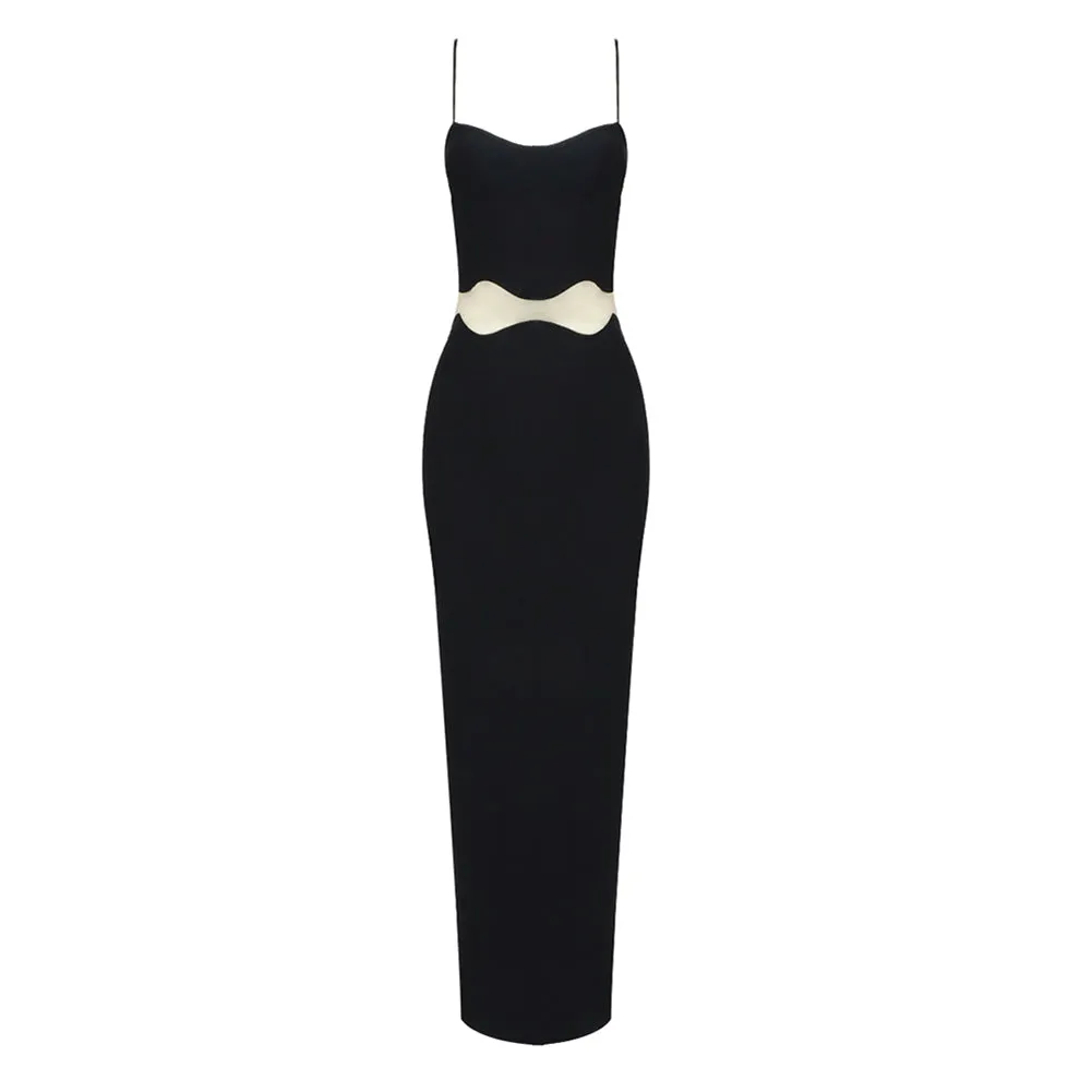 Strappy Sleeveless Side Slit Maxi Bodycon Dress BD2440