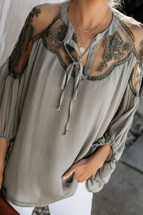 Stunncal Sweet Love Floral Embroidery Shirt - 3 Colors