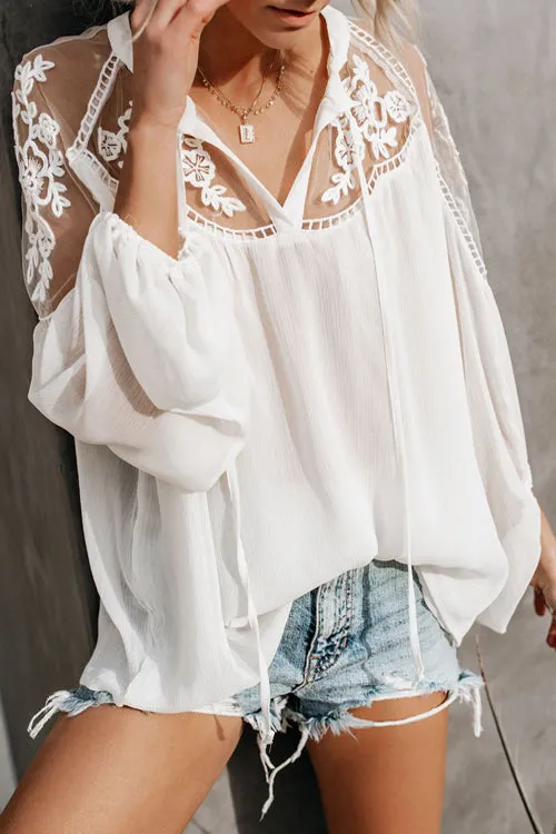 Stunncal Sweet Love Floral Embroidery Shirt - 3 Colors