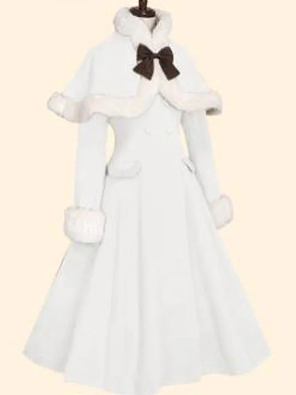 Sweet Lolita Coats Olive Butterfly Overcoat Cloak Synthetic Lolita Outwears