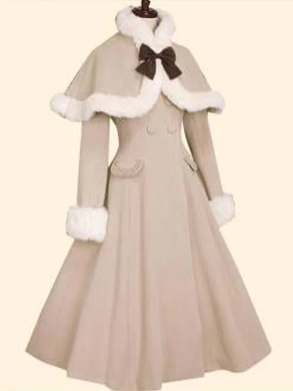Sweet Lolita Coats Olive Butterfly Overcoat Cloak Synthetic Lolita Outwears