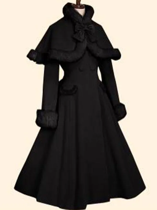 Sweet Lolita Coats Olive Butterfly Overcoat Cloak Synthetic Lolita Outwears