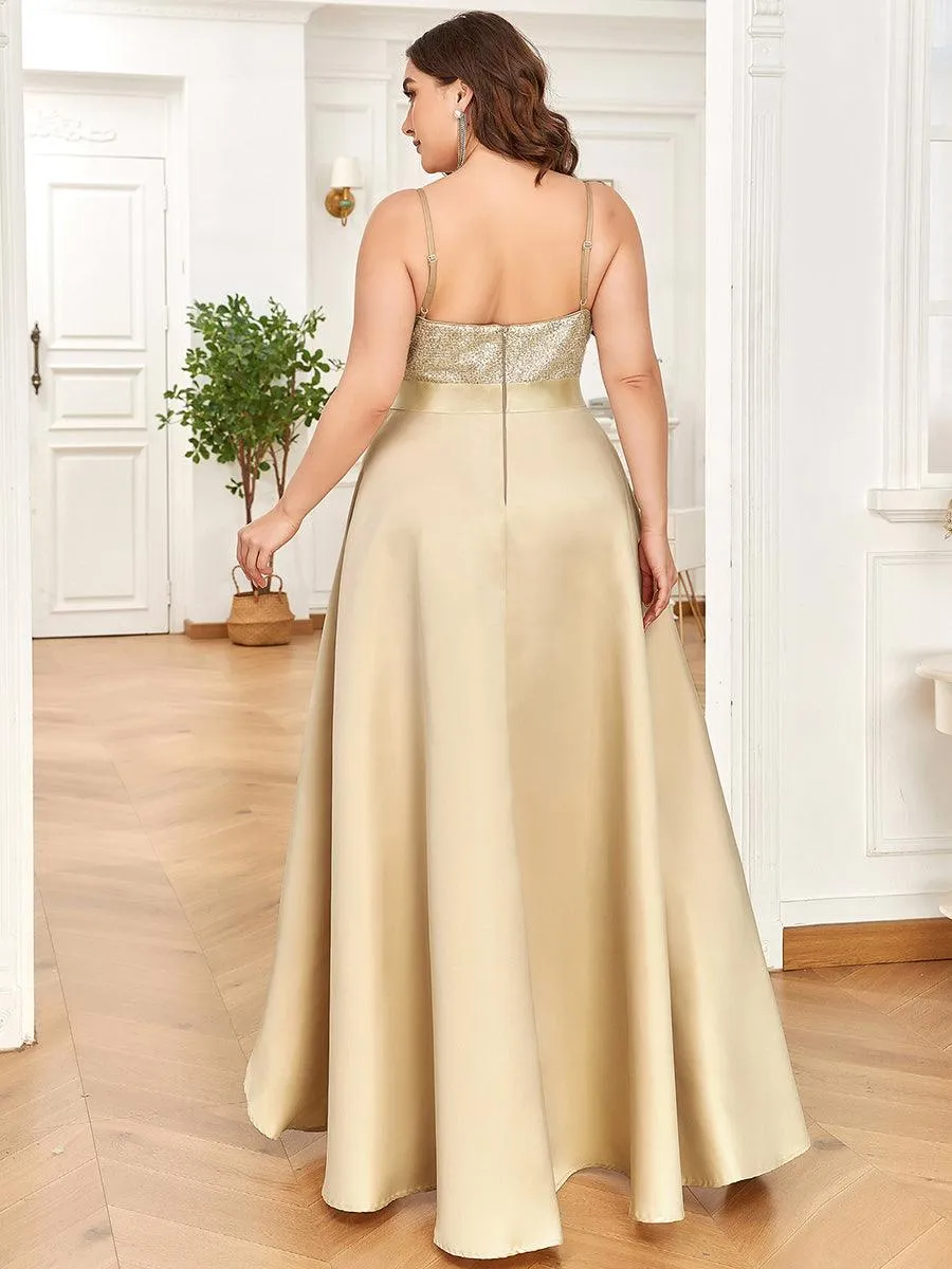 Taille personnalisée Robe de Bal Scintillante Sexy avec Dos Nu