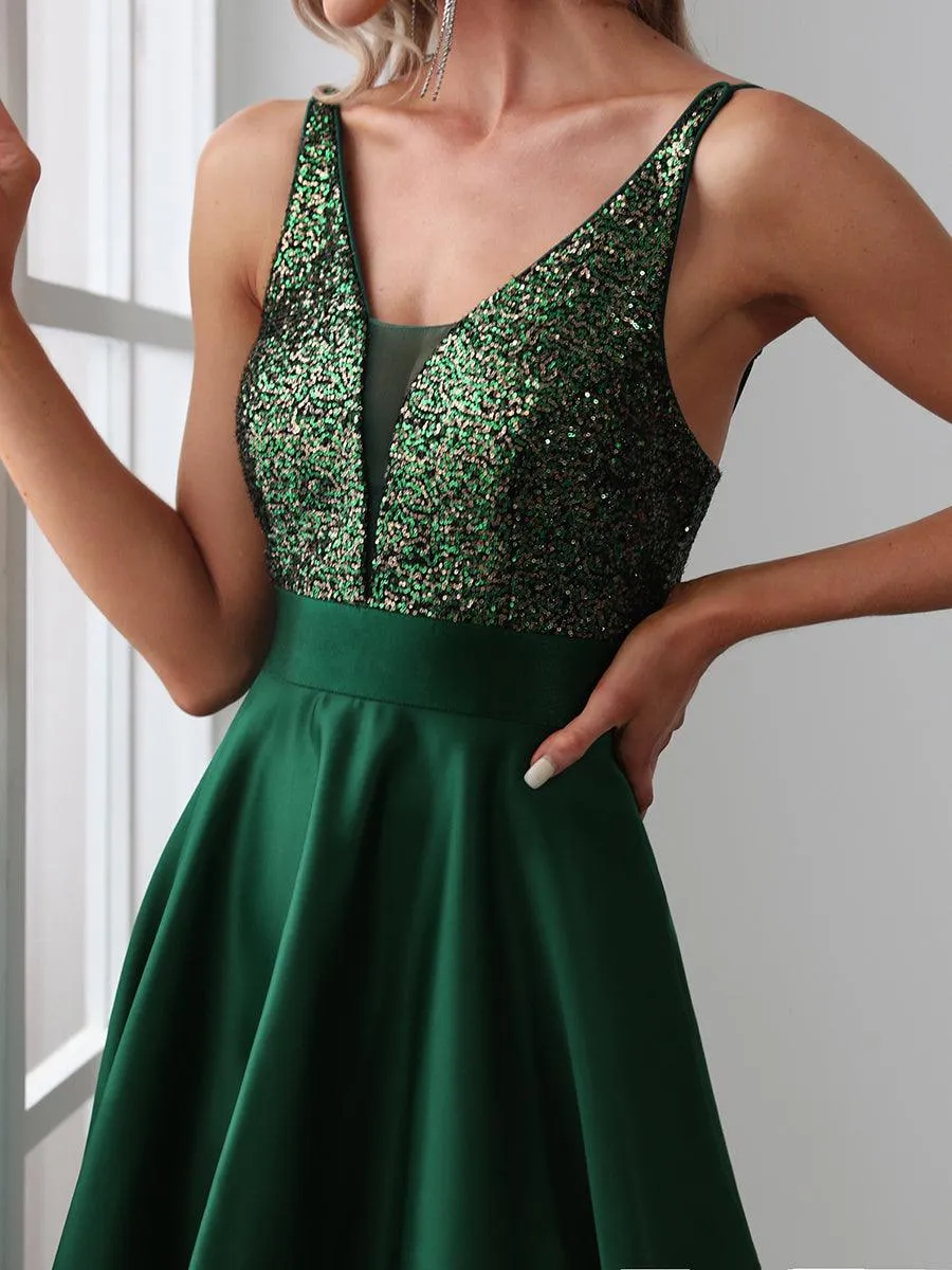Taille personnalisée Robe de Bal Scintillante Sexy avec Dos Nu
