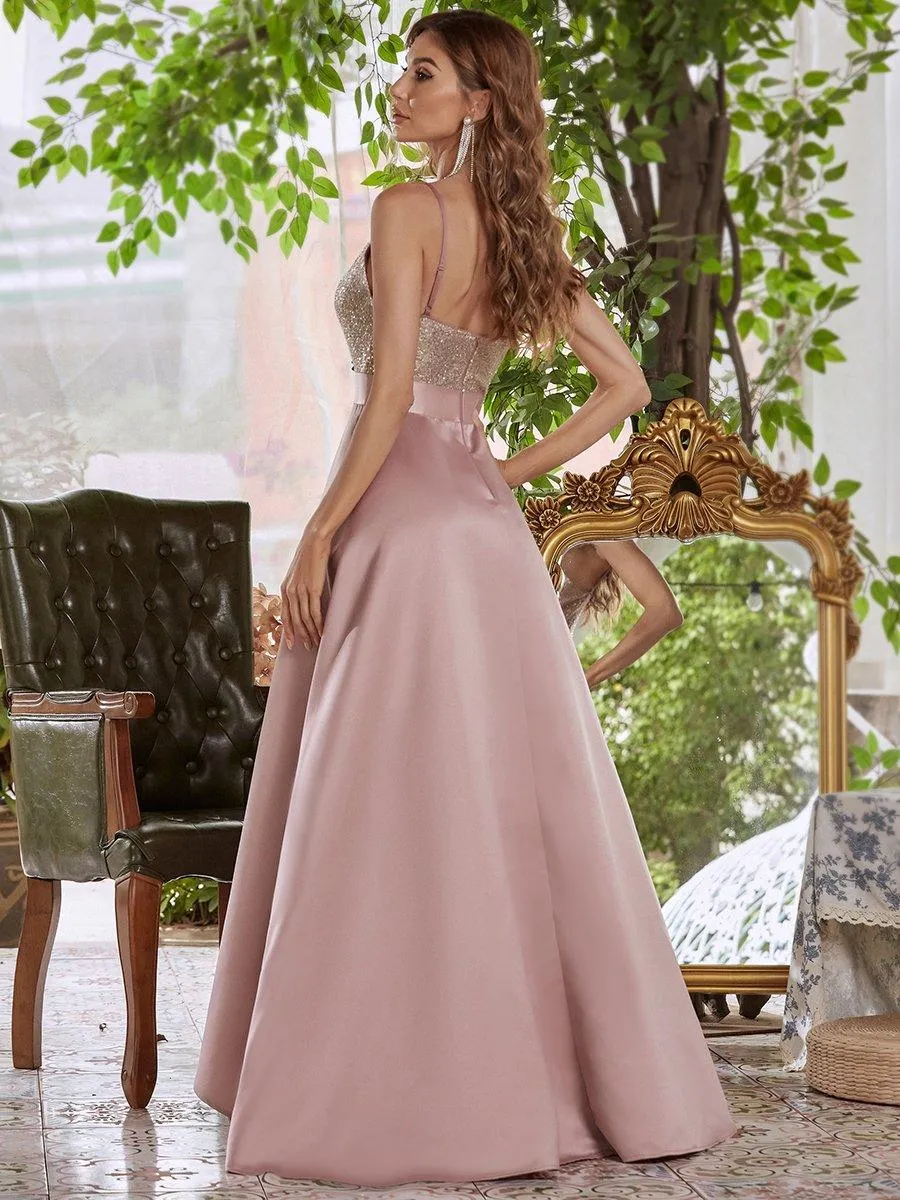 Taille personnalisée Robe de Bal Scintillante Sexy avec Dos Nu