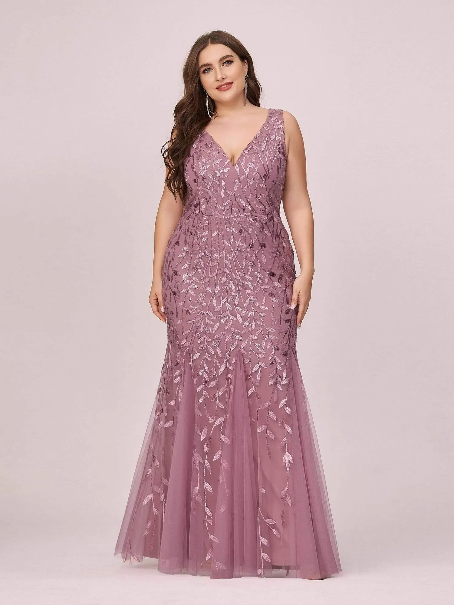 Taille personnalisée Robe de soirée Longue Sexy en sequins col en V pour femmes