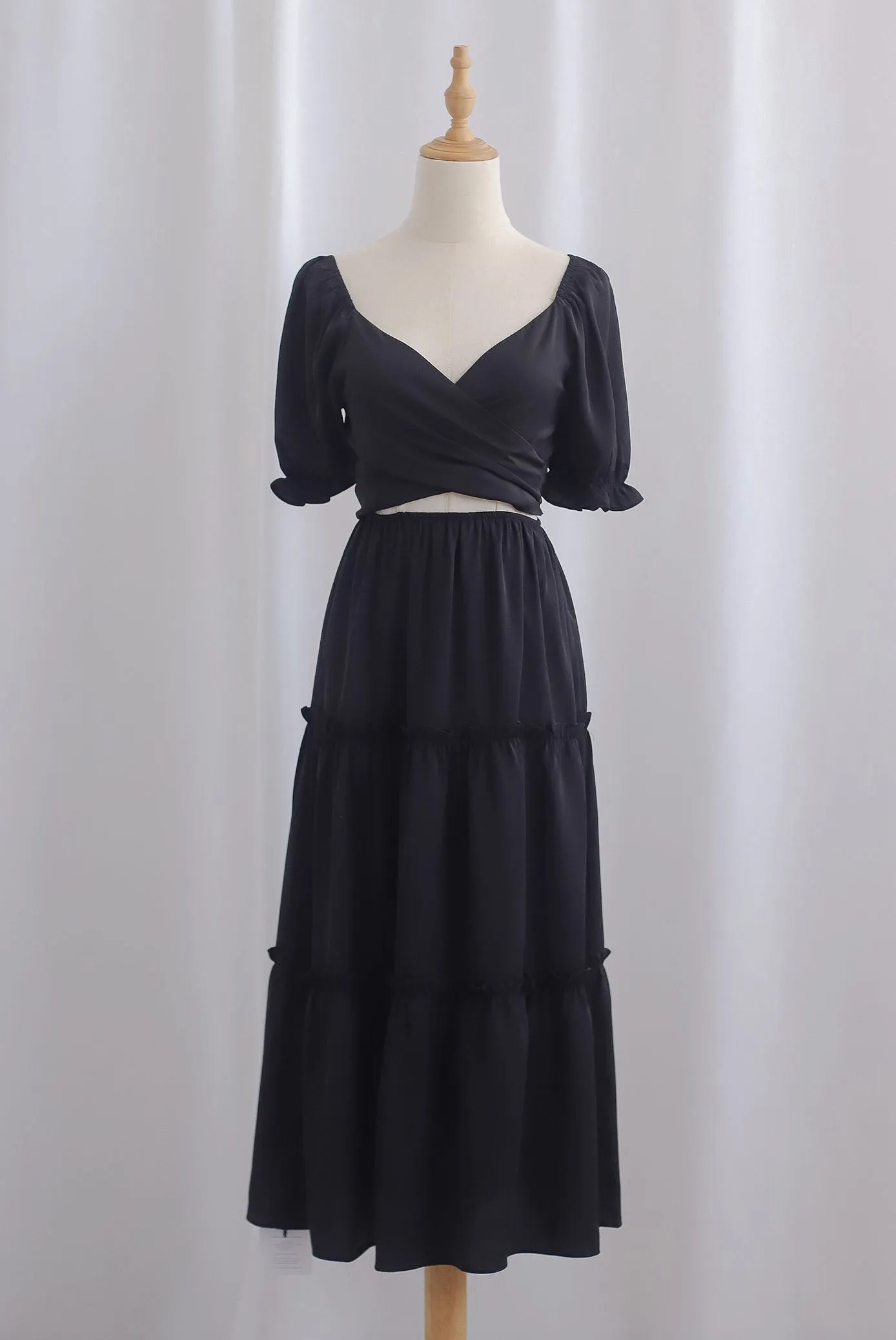 TDC Eureka Multiway Puffy Sleeve Dress In Black