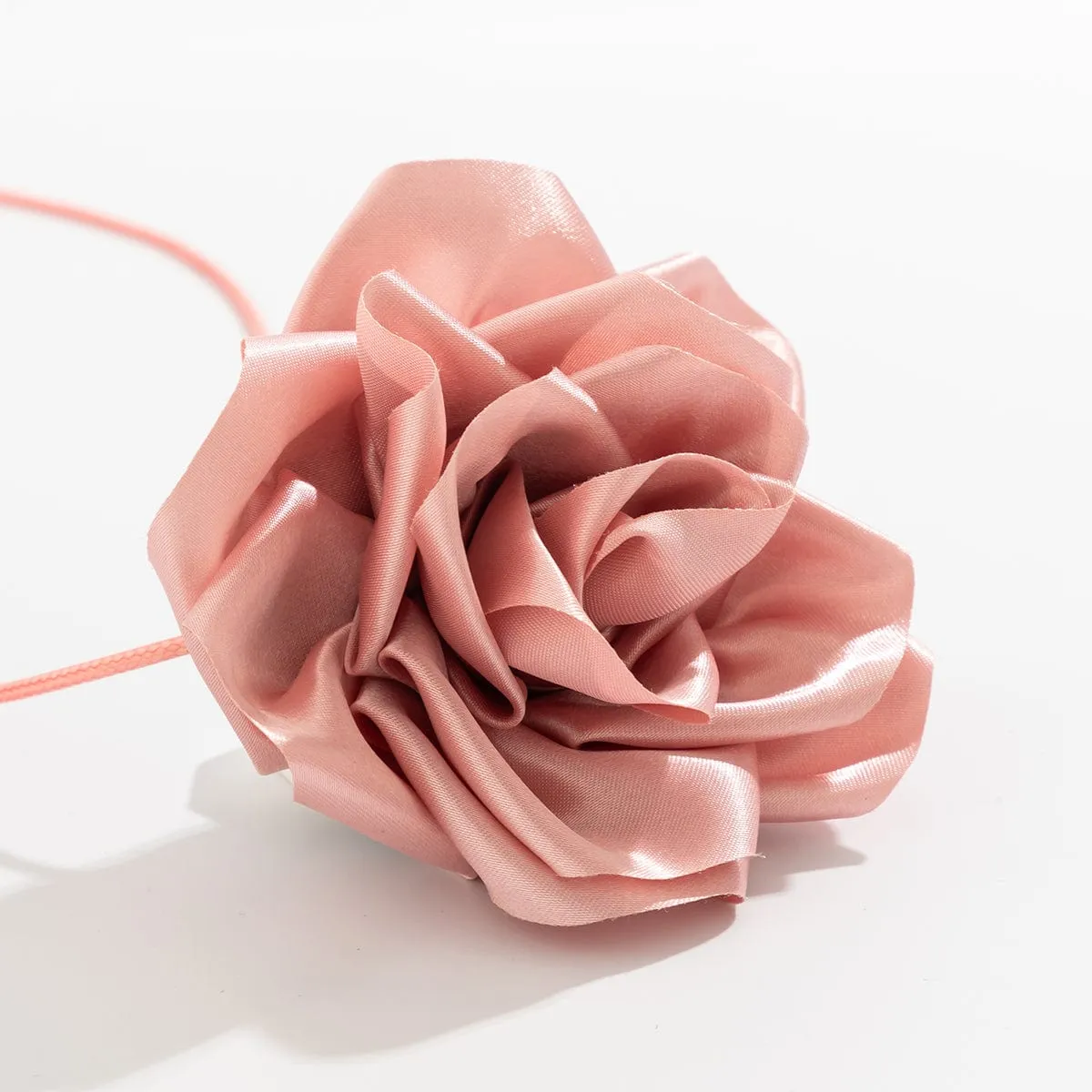 Temperament Layered Rose Wax Cord Choker Necklace
