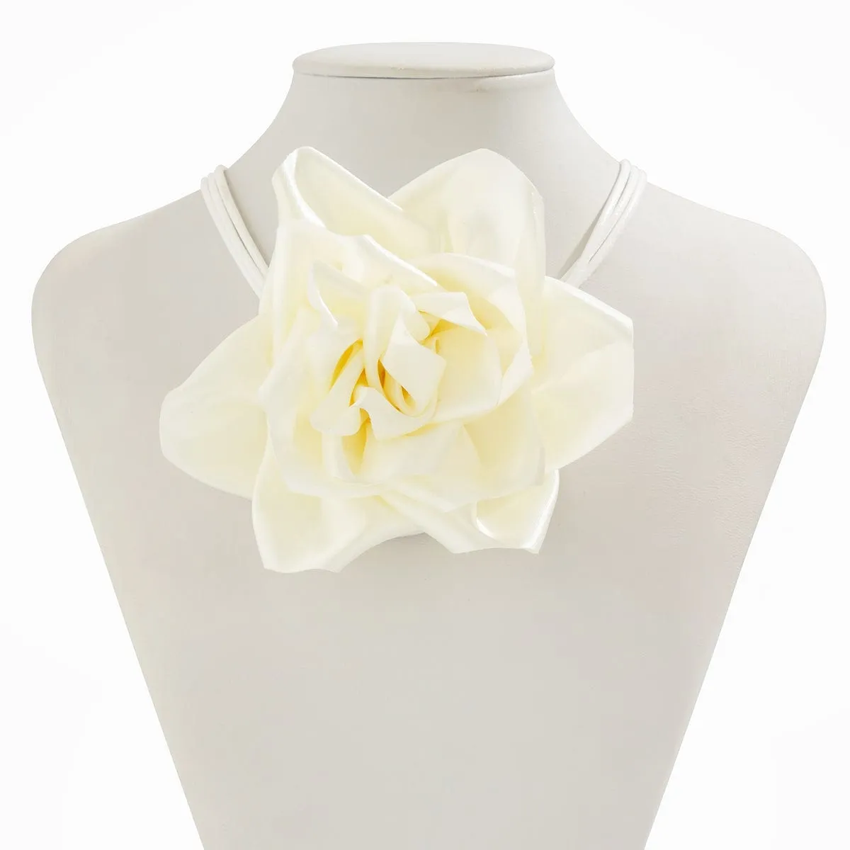 Temperament Layered Rose Wax Cord Choker Necklace