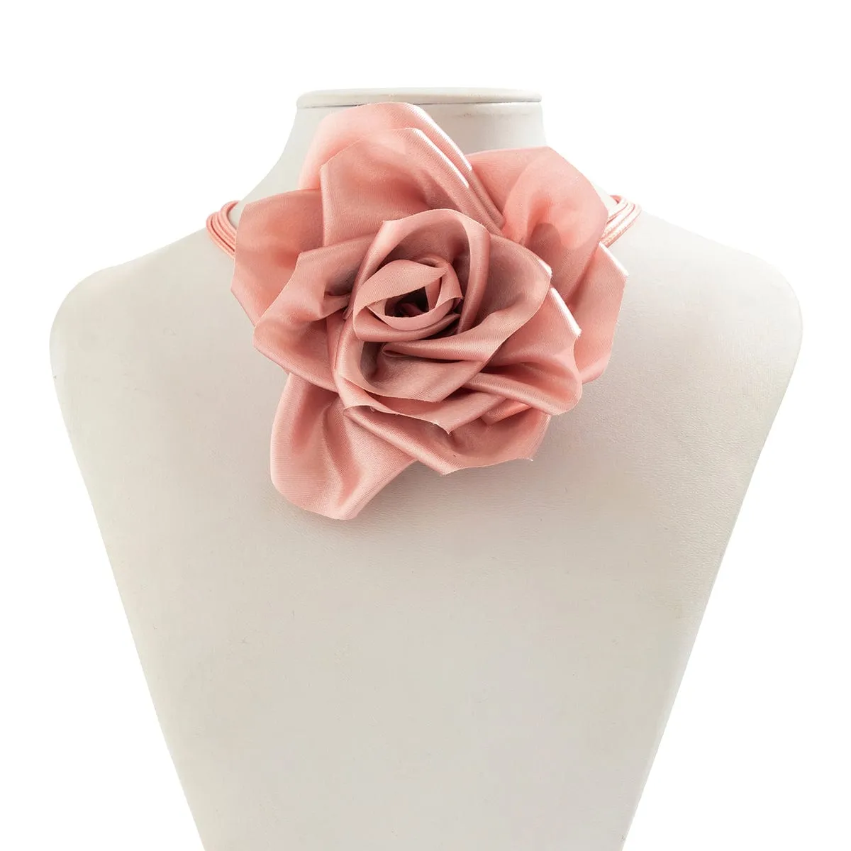 Temperament Layered Rose Wax Cord Choker Necklace