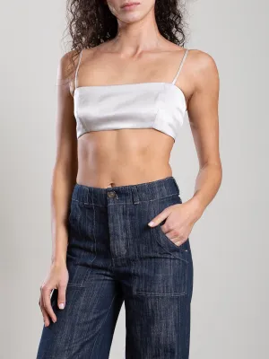Toga Bralette in Vintage Satin - Parchment