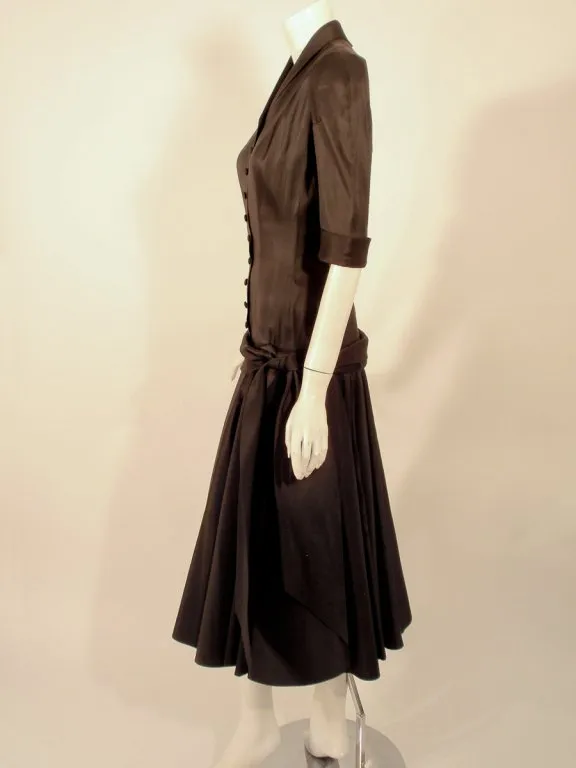 TRAINA-NORELL Black Satin Cocktail Dress and Full Skirt Size XS
