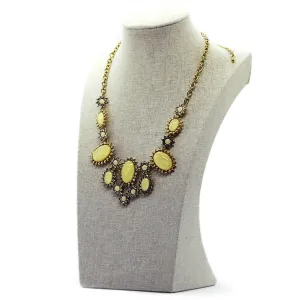 Šumivé: Encrusted Milky Stone Statement Necklace