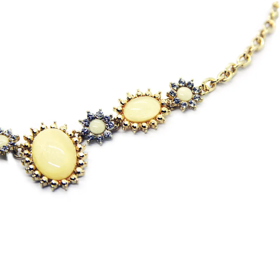 Šumivé: Encrusted Milky Stone Statement Necklace