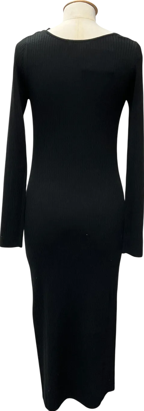 uni qlo Black Long Sleeved Maxi Dress UK S