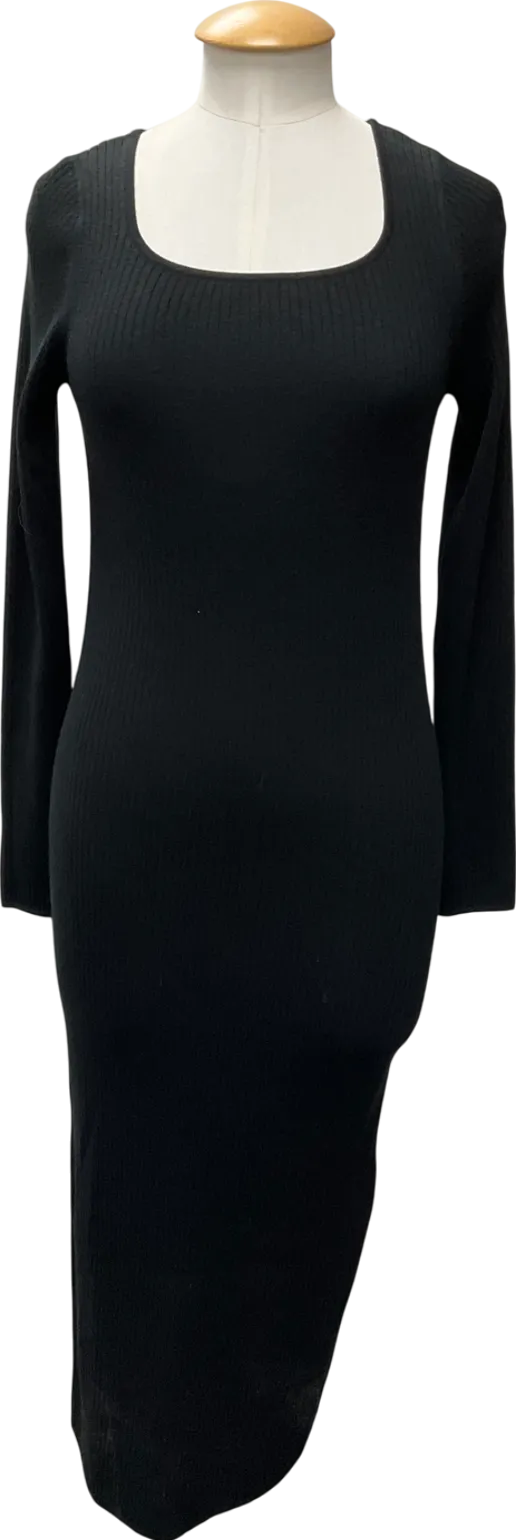uni qlo Black Long Sleeved Maxi Dress UK S