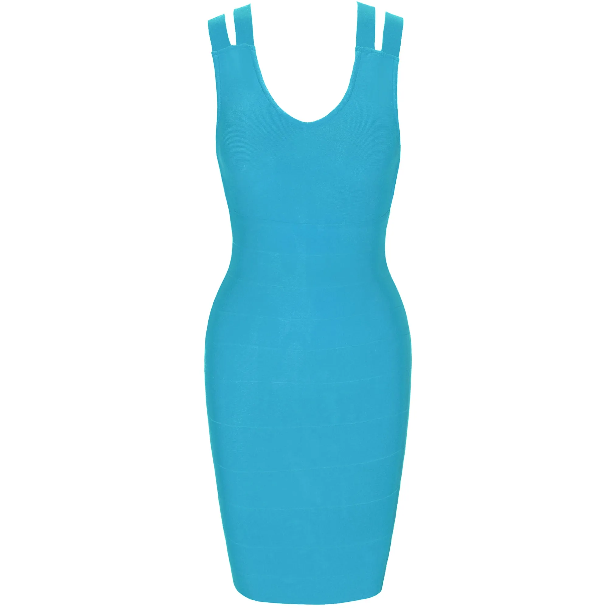 V Neck Sleeveless Hollow out Mini Bandage Dress PK21114
