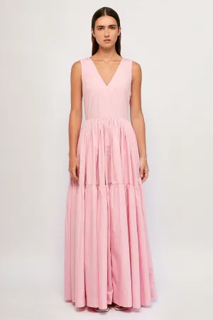V Neck Tiered Maxi
