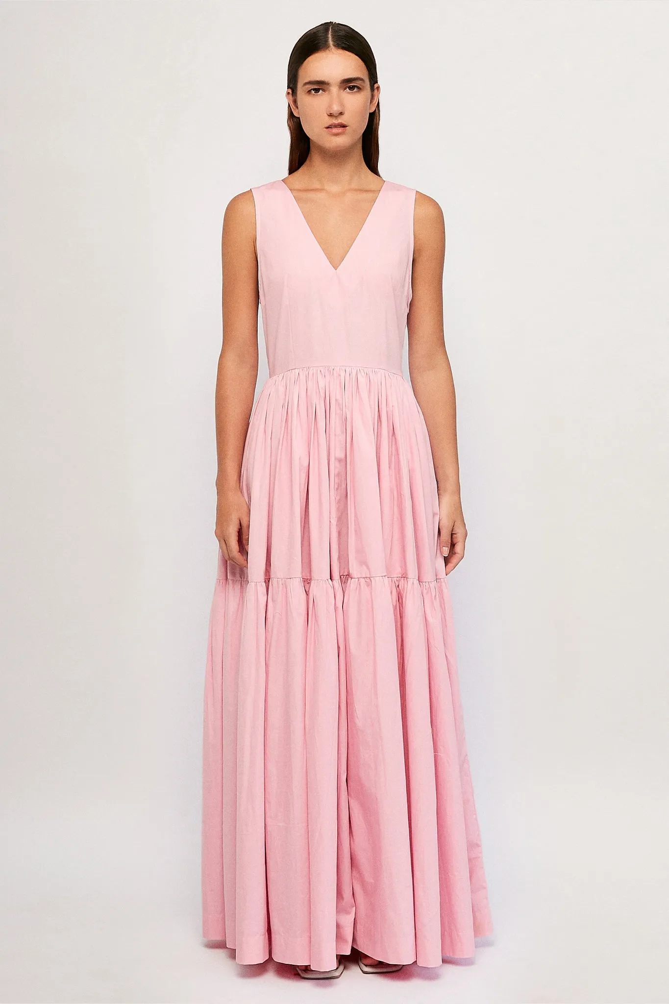 V Neck Tiered Maxi