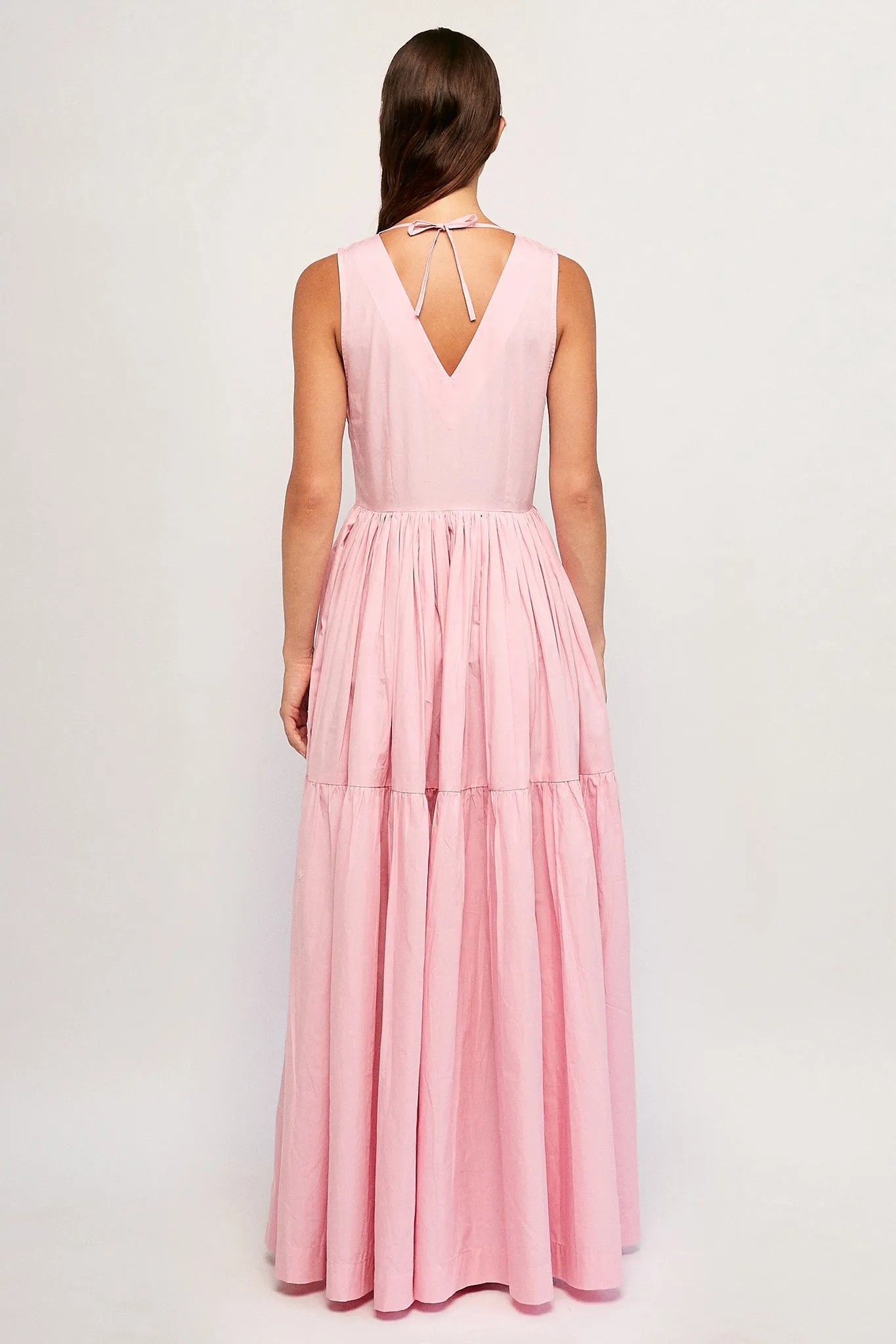 V Neck Tiered Maxi