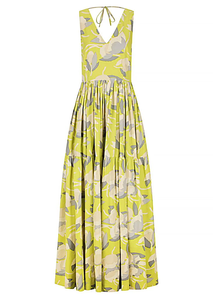 V Neck Tiered Maxi