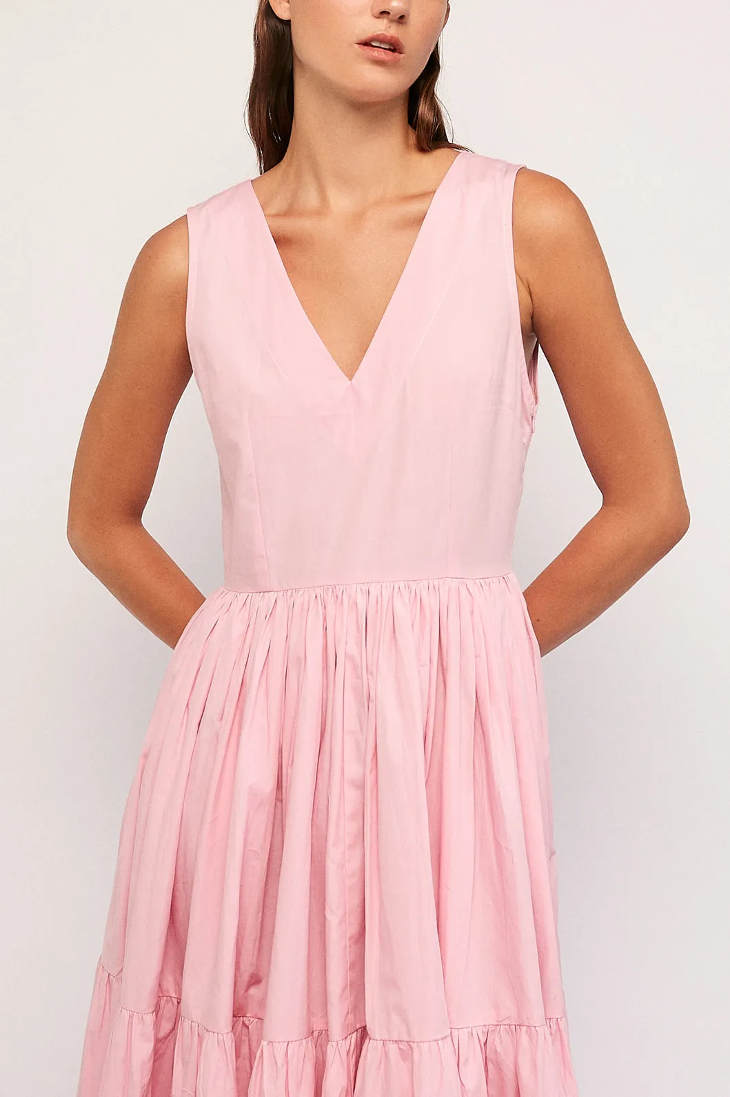 V Neck Tiered Maxi