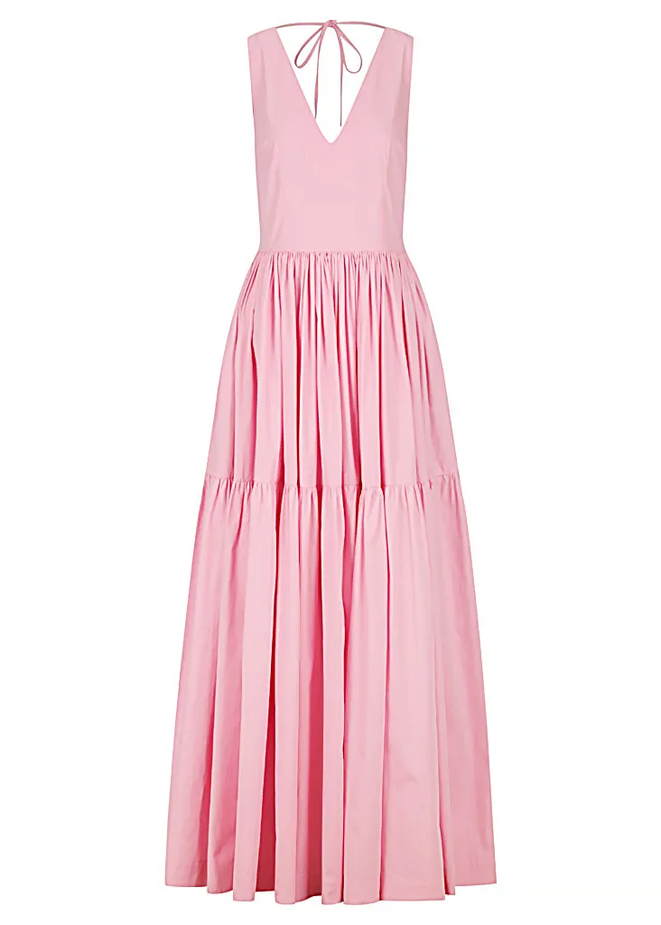V Neck Tiered Maxi
