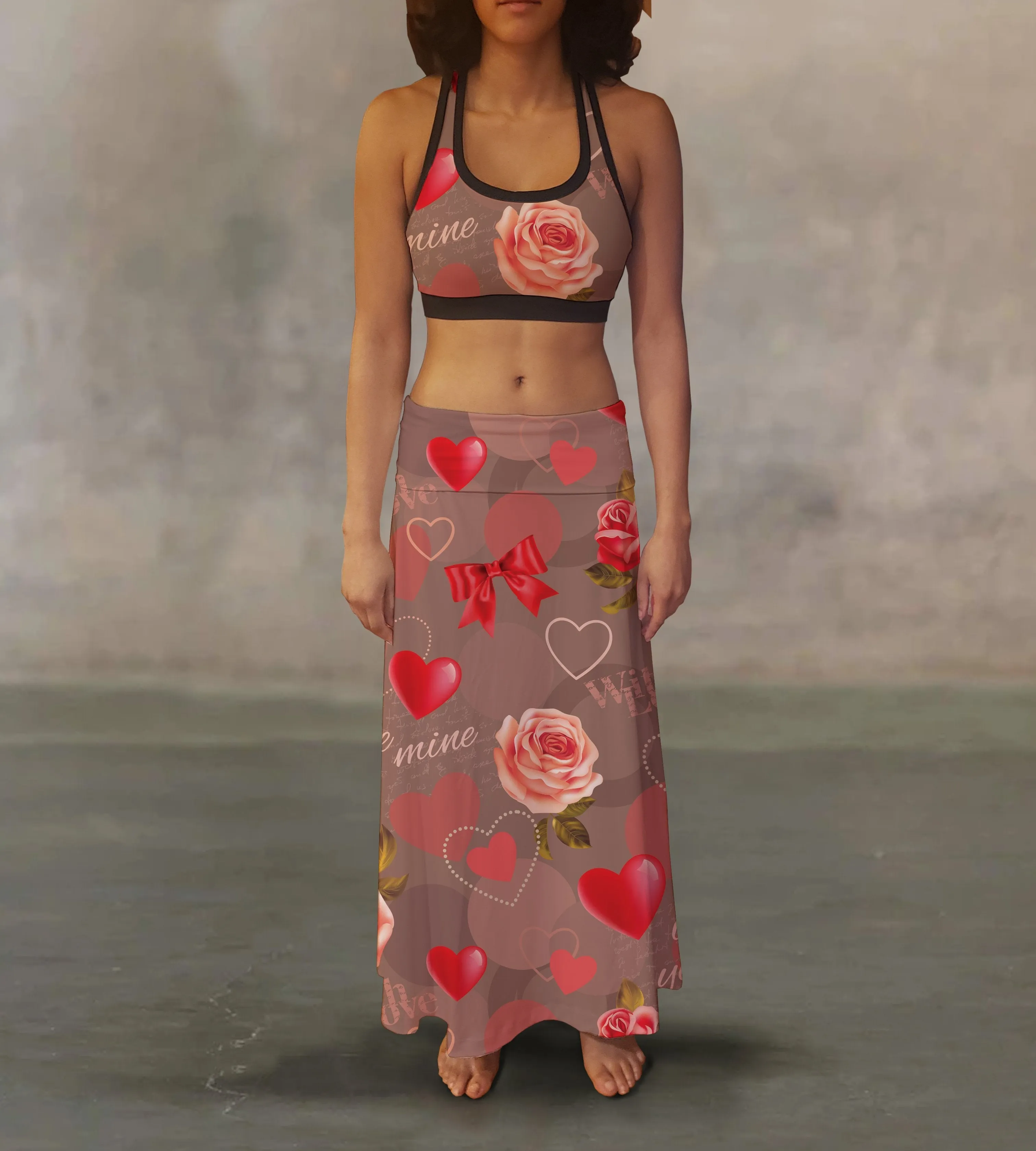 Valentines With Love Splash Maxi Skirt