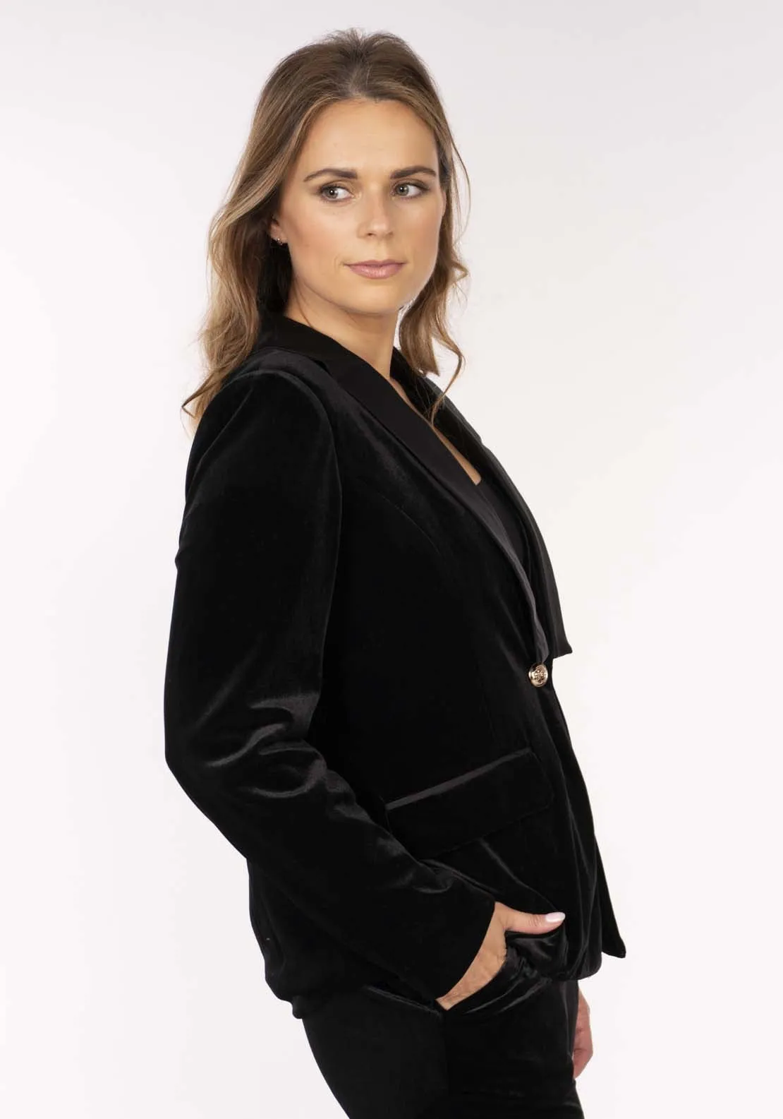 Velvet Tuxedo Blazar - Black