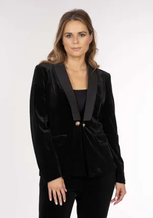 Velvet Tuxedo Blazar - Black