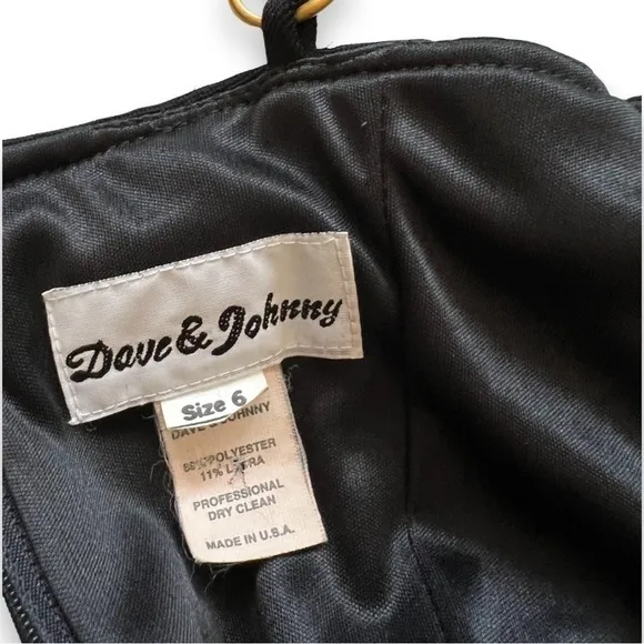 Vintage Dave and Johnny black evening Maxi dress chain straps