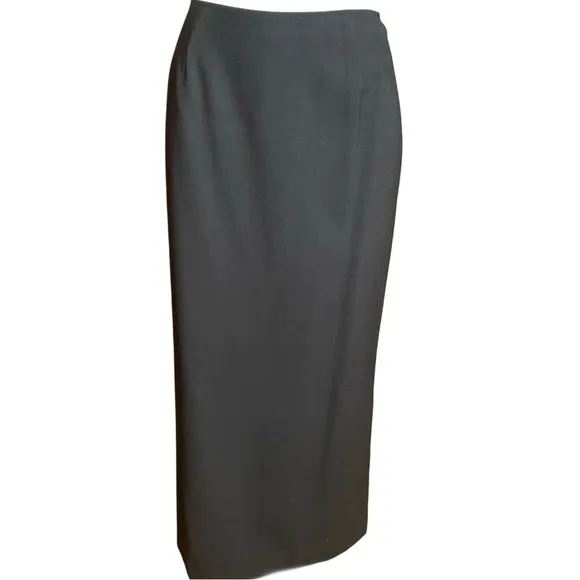VTG Long black wool maxi skirt Francesca Mammoliti Canadian designer sz 10